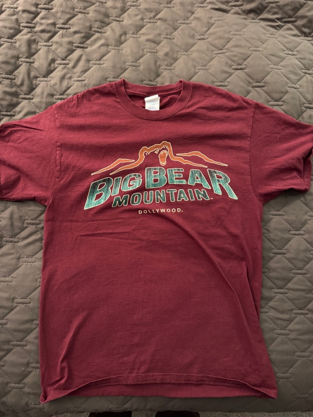 Big Bear Mountain Maroon Graphic T-Shirt